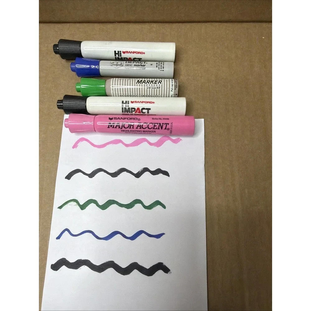Vtg Permanent Marker Lot Sanford King Hi-Impact Some Smelly & Major Accent